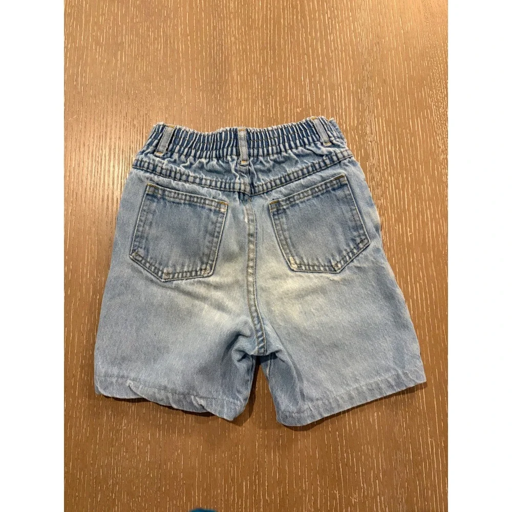 Vintage Mickey & Co Girls Size 5/6 Denim Shorts Mickey Minnie Embroidered
